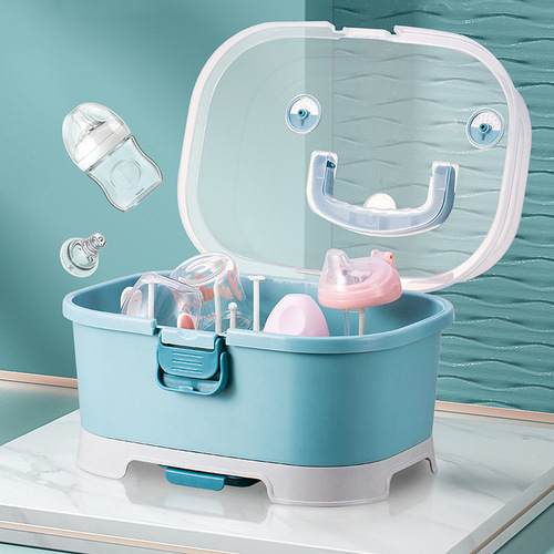 Baby bottle storage box portable portable baby milk powder box children dustproof drying rack factory wholesale