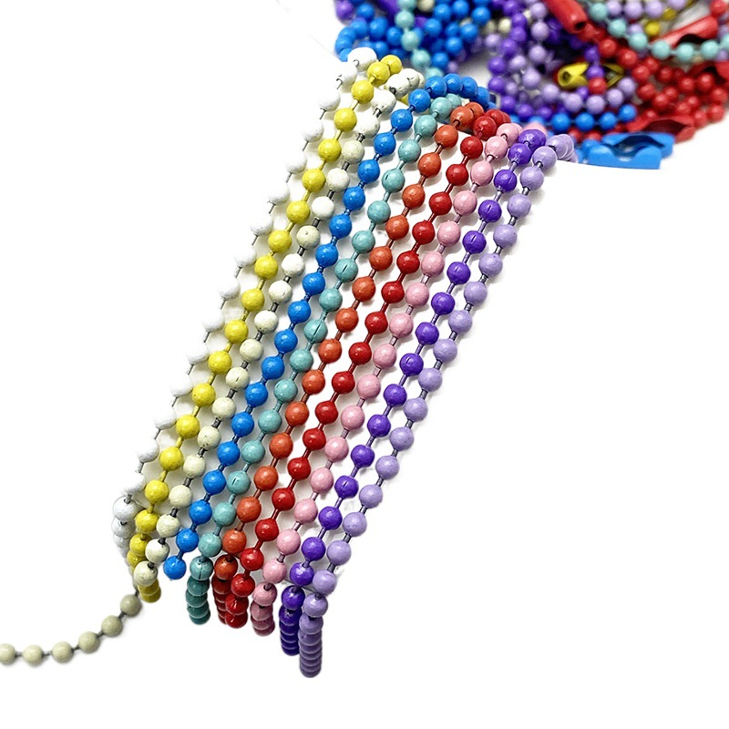 Fabricante en stock 10cm Cadena de cuentas de color Hecho A Mano DIY material clave etiqueta de la cadena redonda del grano de la cadena accesorios de la joyería