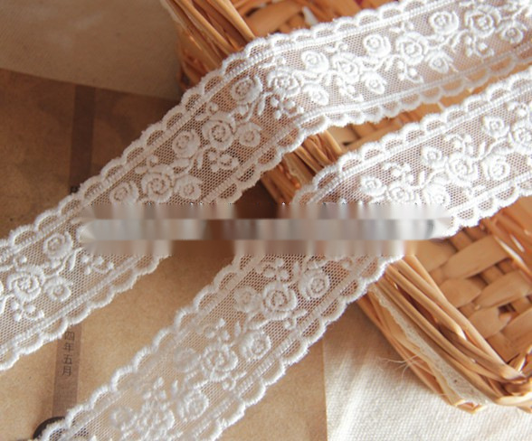 B7D14J8 수제 DIY 의류 액세서리 일 싱글 레이스 자수 로즈 메쉬 자수 레이스 너비 3.5CM