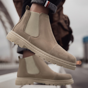 British Men's Outdoor Casual Shoes plus size Foreign Trade Amazon Men's Shoes Chelsea Boots 45 Size Martin Boots Tooling Men