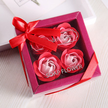 仿真花手工花人造花成品玫瑰防手感摆件玫红色批发跨境香皂花假花