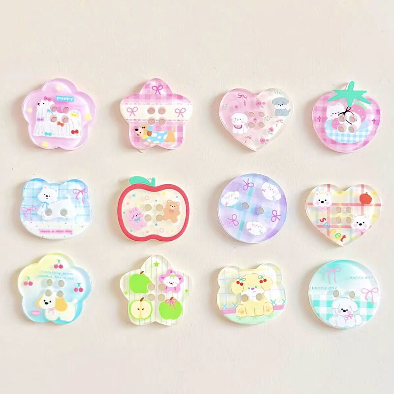 Colorful Animal Apple Shaped Buttons DIY Handmade Accessories Handbook Ins Style Material Clothing Accessories Accessories Buttons