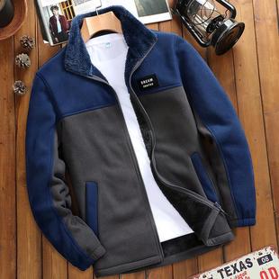 Outdoor Sports Fleece Clothes Men's Casual Autumn and Winter Sweatshirt Men's Fleece-Lined Thickened Fleece Coat Men