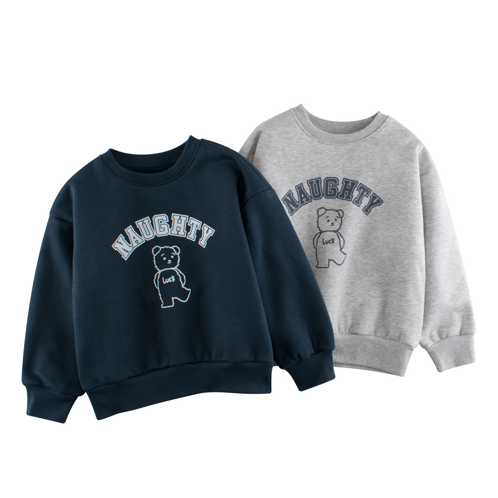 27kids春季秋冬童装新款男宝宝衣服摇粒加绒卫衣圆领套头一件代发