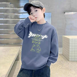 男童卫衣秋季儿童加绒长袖上衣2025春秋新款中大童宽松童装套头衫