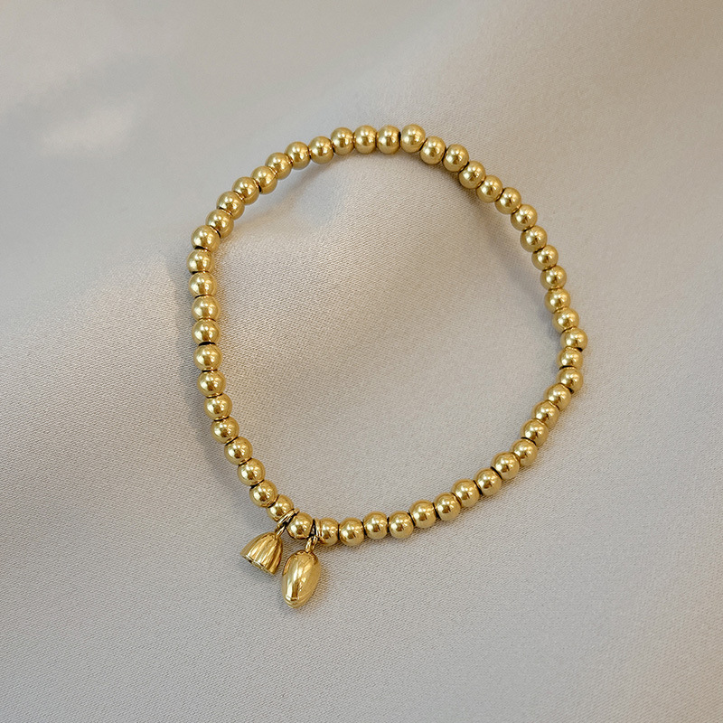 Dos pulsera Shihuan Cadena de estilo étnico de las mujeres Lotus joyería de titanio de acero chapado en oro joyería de la muchacha pulsera de temperamento simple
