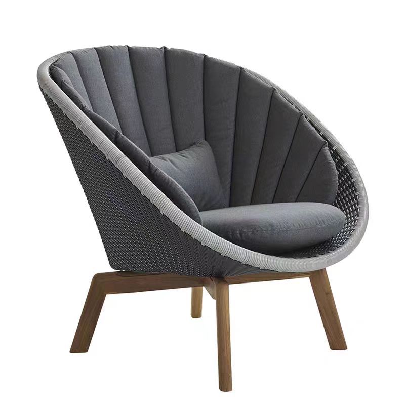 Nordic ocio al aire libre sofá interior mesa de ratán y silla jardín Hotel patio terraza balcón teca combinación muebles