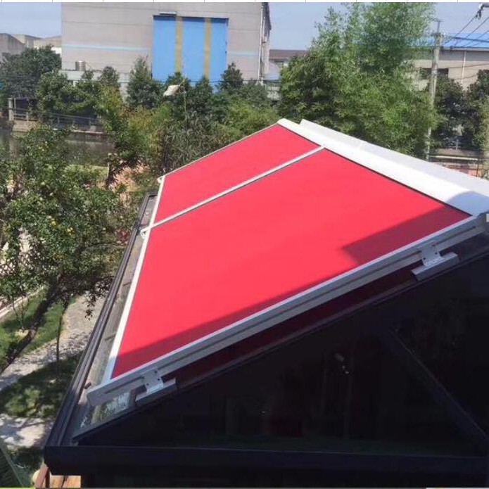 Outdoor sunroom sunshade and insulation fabric canopy, electric remote-controlled rail canopy, skylight retractable sunshade curtain Outdoor sunroom sunshade and insulation fabric canopy, electric remote-controlled rail canopy, skylight retractable sunshade curtain