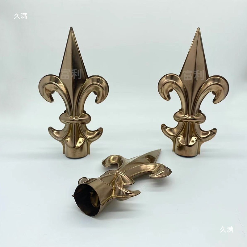 201#304#不锈钢枪头庭院护栏防盗装饰新品方圆孔尖头方管围栏枪尖