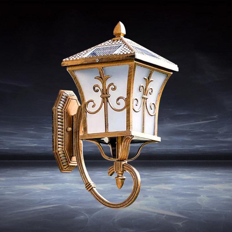 lámpara de pared solar americana pasillo al aire libre lámpara de pasillo impermeable villa jardín patio al aire libre lámpara de pared europea