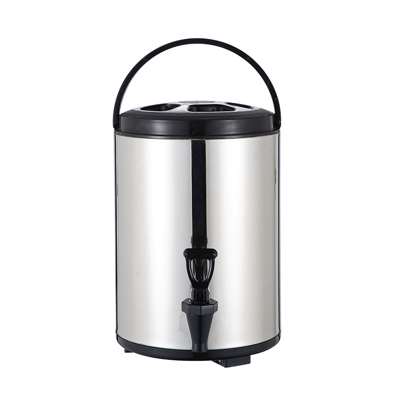 Té de leche de acero inoxidable barril aislado leche de soja jugo de café agua hirviendo Cubo de té caliente y frío puesto de doble uso transfronterizo de gran capacidad