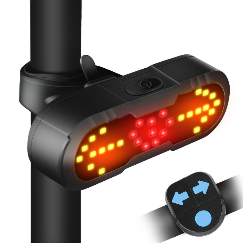 Bicicleta transfronteriza señal de giro con control remoto carga USB con recordatorio de bocina conducción nocturna advertencia de dirección izquierda y derecha luz trasera