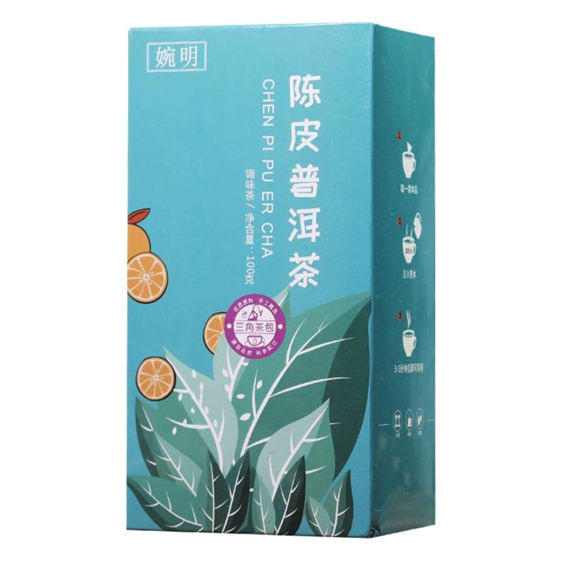 Wanming Pericarpium Цитри Ретикулатум Пуэр Чай Треугольник Сумка Чай для здоровья Комбинированный чай Апельсиновая корка Черный чай Приправа Чай Daifa Pu'er Чай