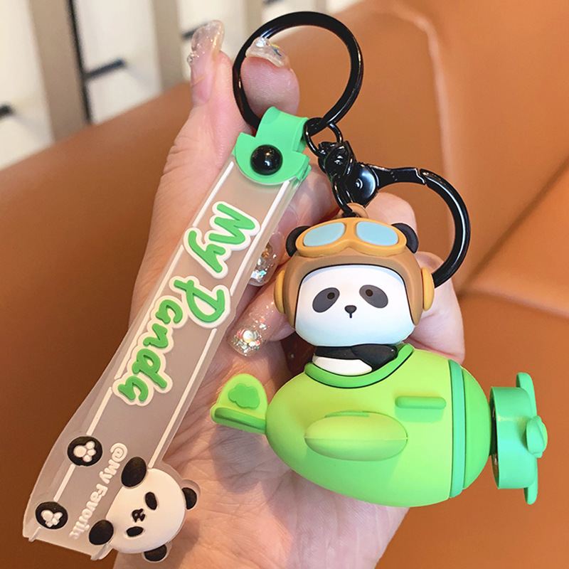 Genuine Panda Transfer aircraft keychain online celebrity panda souvenir small gift wholesale decompression key ring