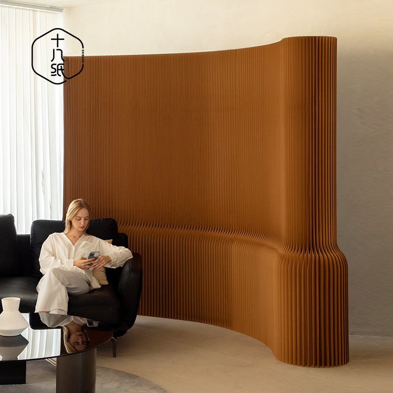 Eighteen paper office screen partition studio background wall clothing store window Japanese arc partition