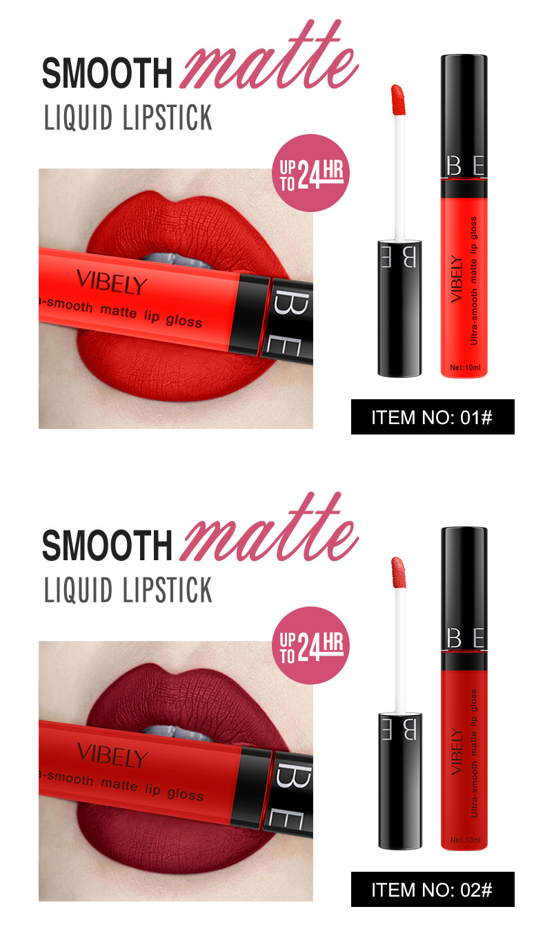 VIBELY Cross-border Makeup Amazon matte non-stick cup lip gloss Non-fading long-lasting liquid Lipstick Export version undefined