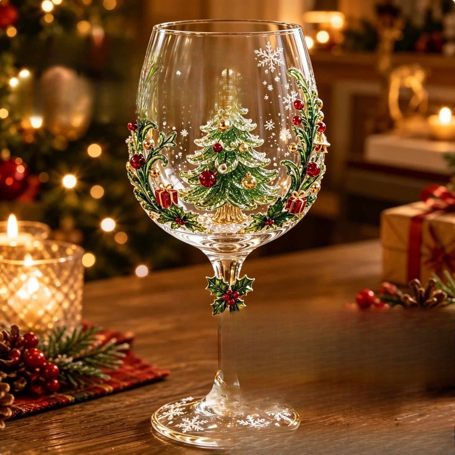 Copa de Vino Decorativa Navideña de Plástico PET Decorativa para Navidad image 12