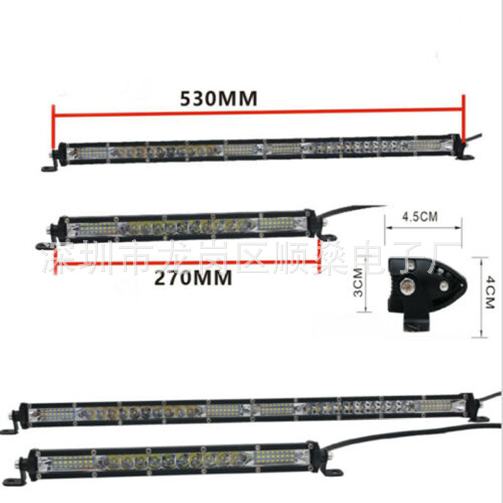 Car LED work light thin small single row 10 inch 90W hybrid light truck off-road vehicle light Middle Net Light