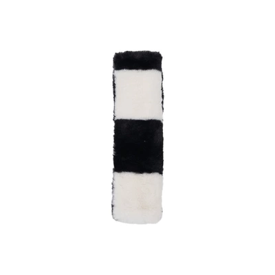 Seat belt shoulder pad, car seatbelt shoulder pad - rabbit-fur-checkered-shoulder-pads