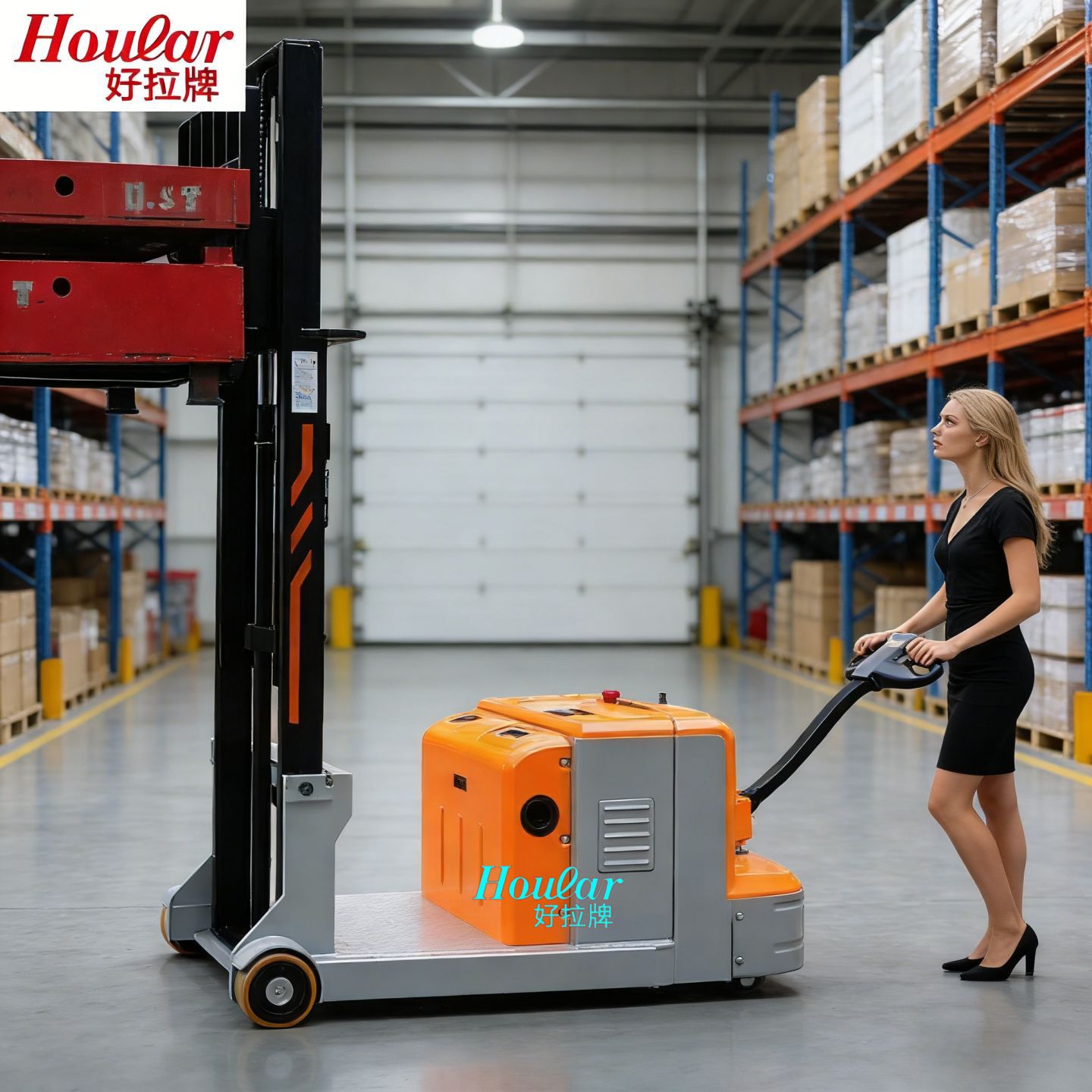 hoular厂家直销全电动叉车CPD-E无支腿平衡重堆高车迪鼎1吨现货