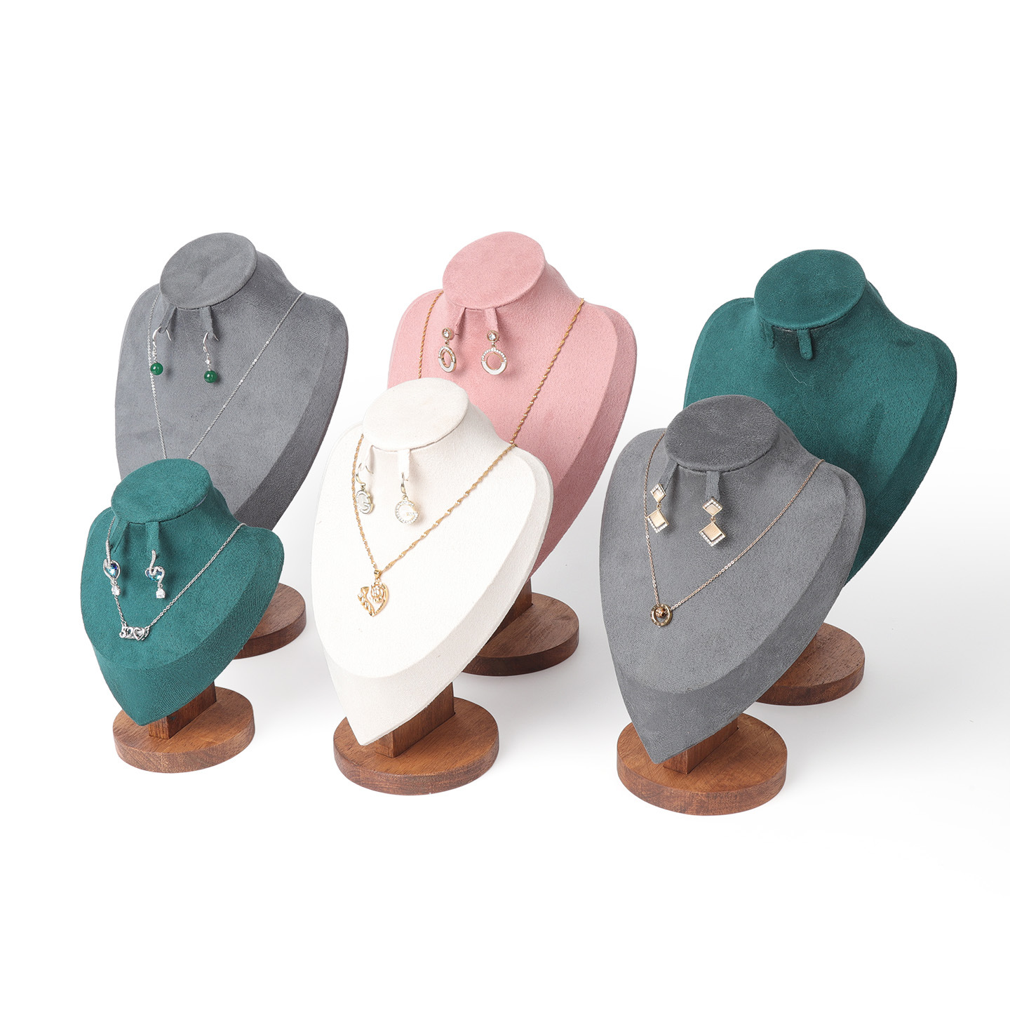 Exhibidor de Joyas con Busto para Collar de Madera para Mostrador de Joyería image 3