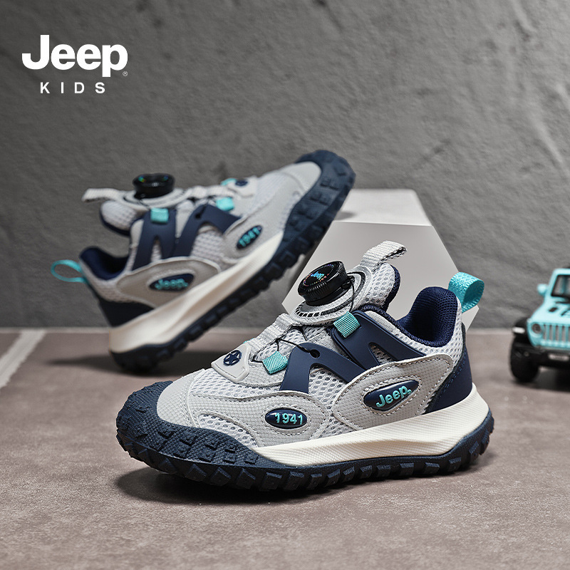 Jeep男童鞋2025年春秋新款舒适轻便女童跑步鞋透气网面儿童运动鞋|undefined