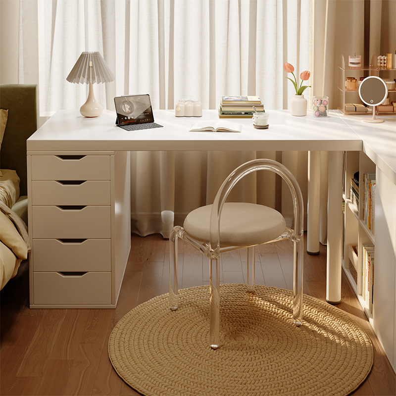 Cream Style Bedroom Desk Dressing Table Integrated Household Desk Computer Desk Girls' Office Study Desk Workbench