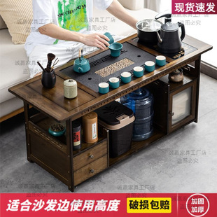 Mobile Home Tea Table Tea Table Living Room Solid Wood Small Tea Car Sofa Side Table Tea Table Tea Set Tea Table Integrated Kettle