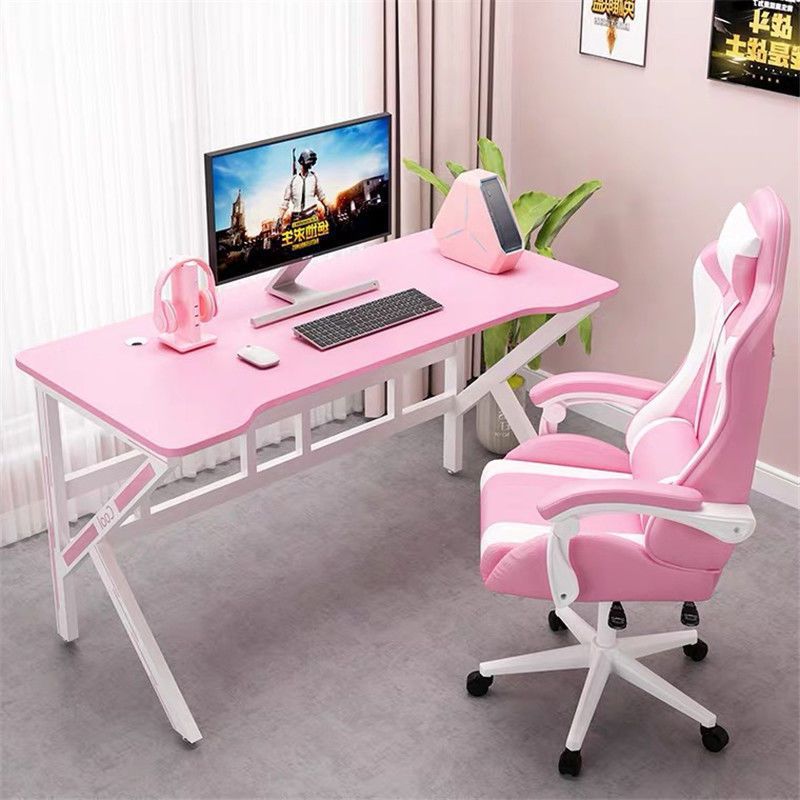 Pink Gaming Table Computer Desktop Table Game Home Live Broadcast Table Girls Bedroom Table and Chair Set Combination Desk