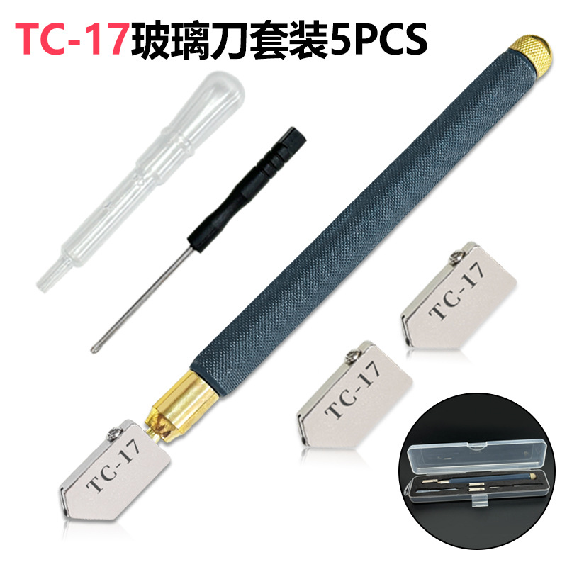 Venta directa de fábrica Cuchillo de vidrio TC-17 con rodillo Cuchillo de corte de baldosas de aleación de inyección de aceite Espejo de mano abierto