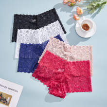 蕾丝内裤女士性感花边镂空平角裤纯棉内裆透气舒适速干无痕三角裤