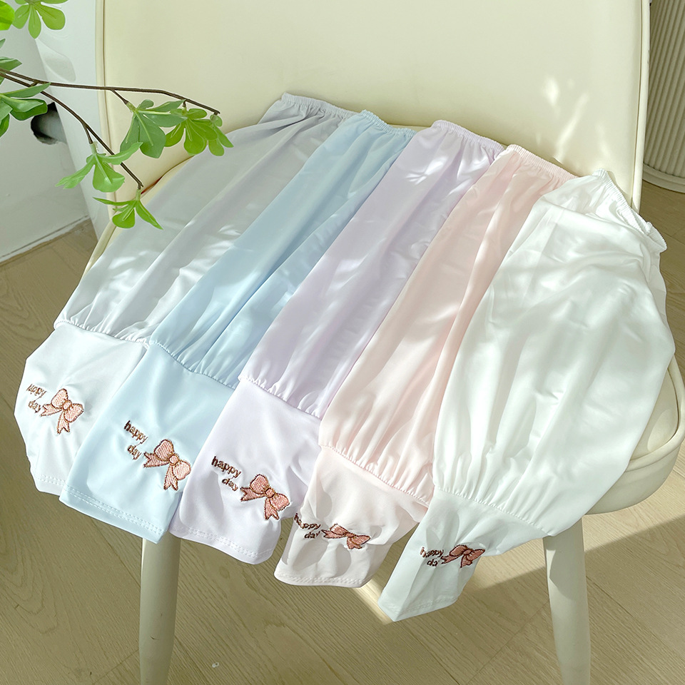 한국식 아이스 실크 슬리브 여성의 여름 얇은 선 스크린 UV 보호 느슨한 양철 랜턴 소매 야외 운전 손가락 소매