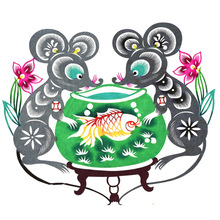 中国蔚县特色成品彩色手工剪纸窗花十二生肖系列中英文出国礼品