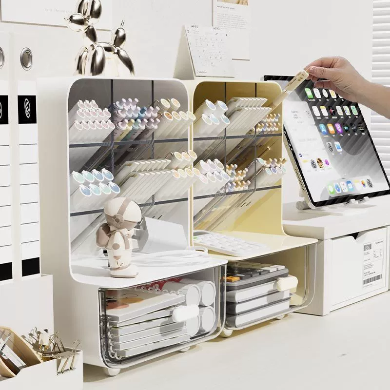 Pens holder, multilayer capacious storage box, table pencil case for boxes for students, stationery