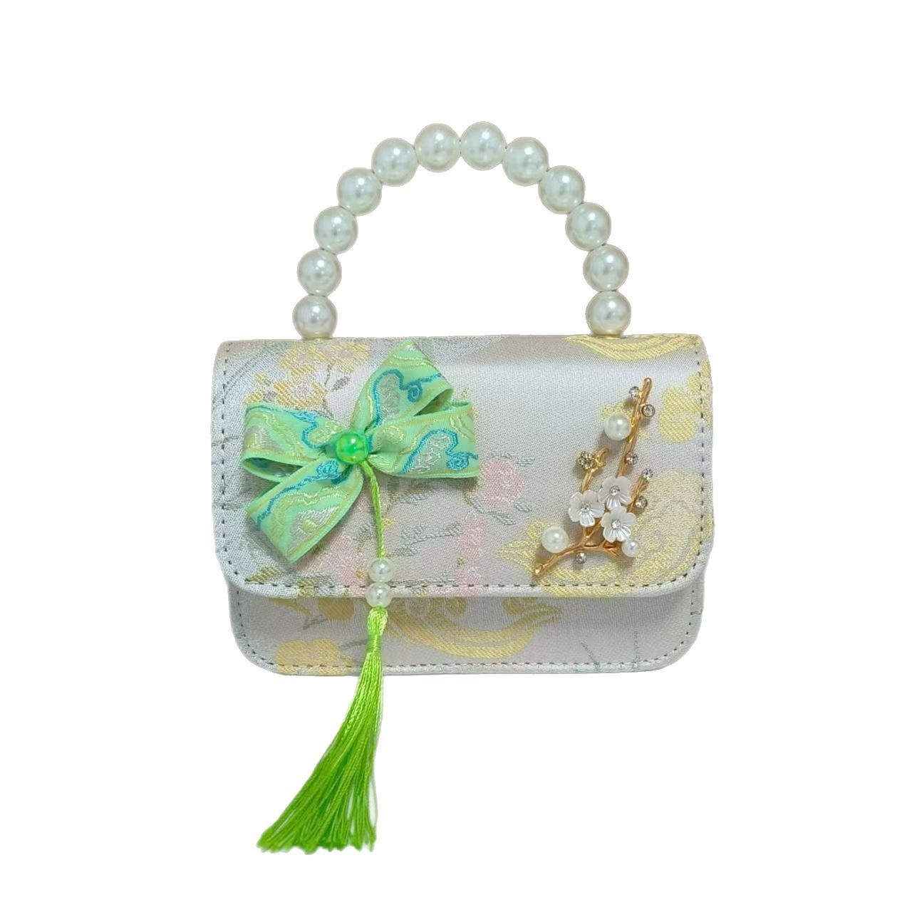 Bolsos infantiles de alto nivel, exquisitos antiguos, bolsos de cambio de niña, bolsos de mano de perlas de princesa, bolsos de almacenamiento