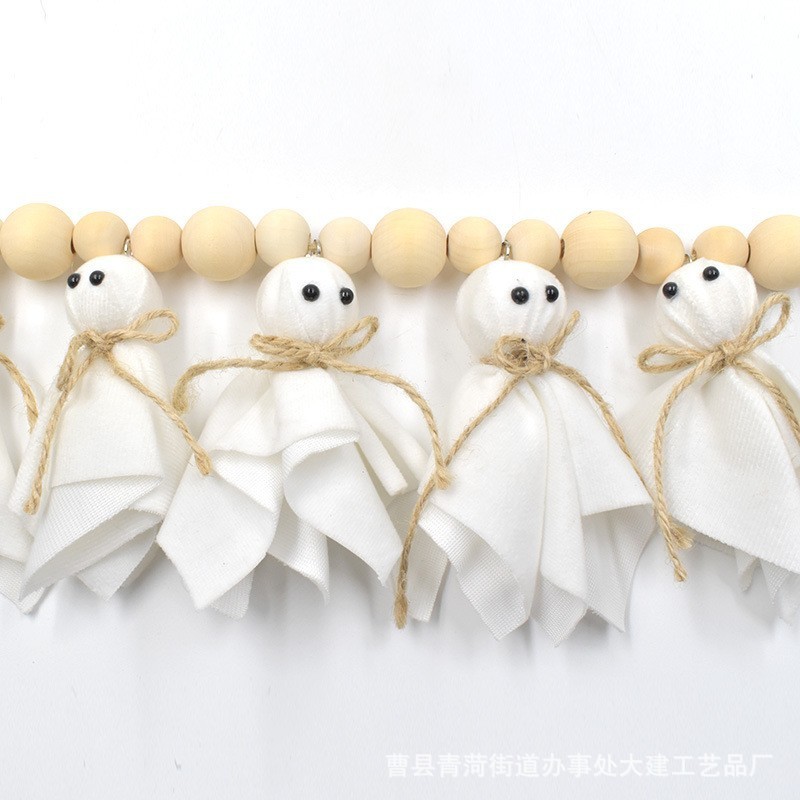 跨境新款万圣节小幽灵悬挂装饰品室内派对用品白色幽灵布置挂饰|undefined