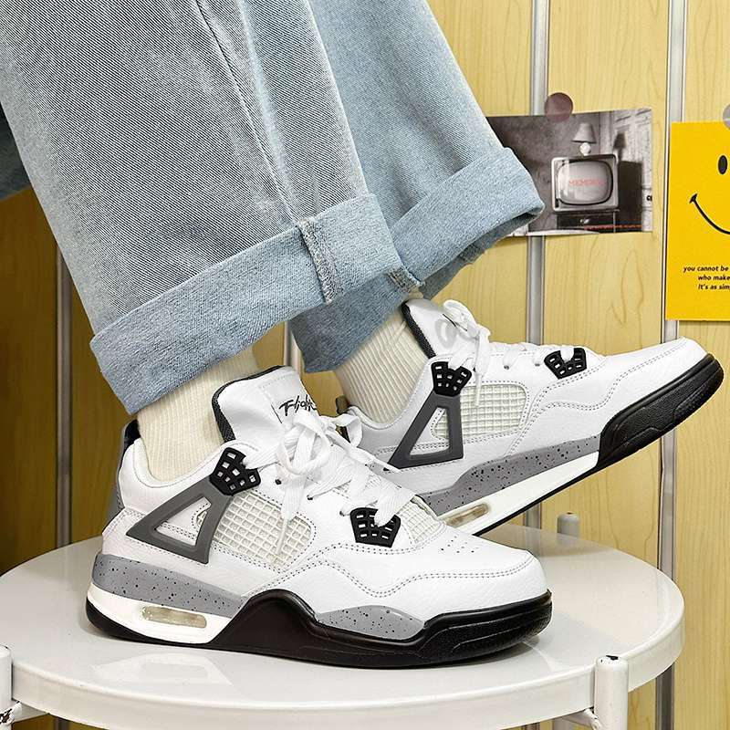 Zapatillas de baloncesto con colchón de aire para niños 2025 verano nuevo estilo salvaje ins color en contraste zapatos blancos de suela gruesa zapatillas deportivas