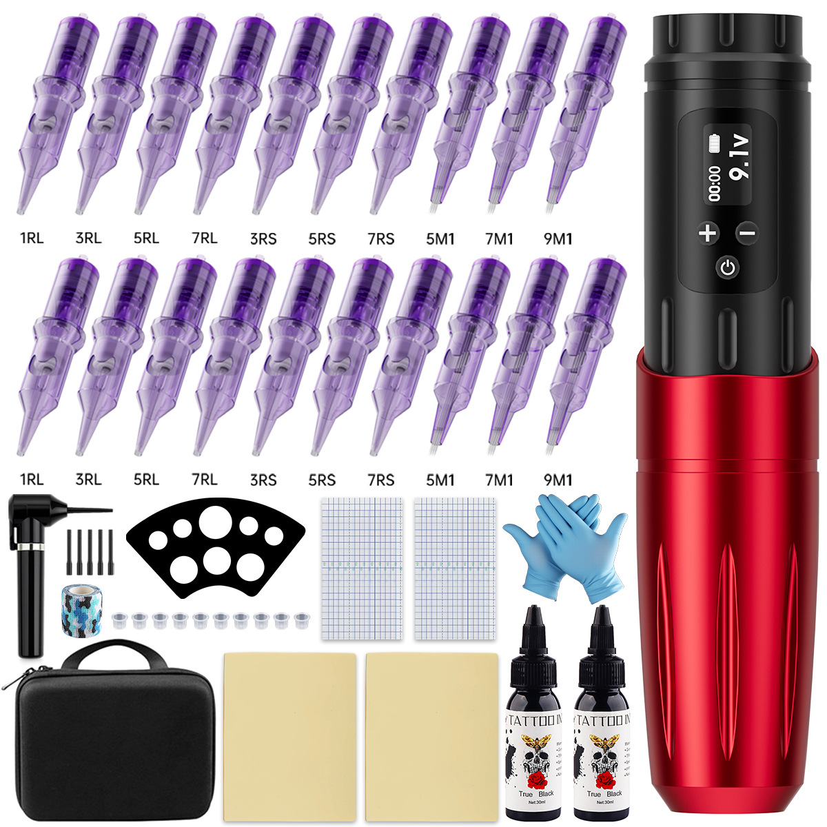 Tuffking Wireless tattoo PEN HD Display 1600 ma tattoo embroidery multifuncional tattoo Machine set