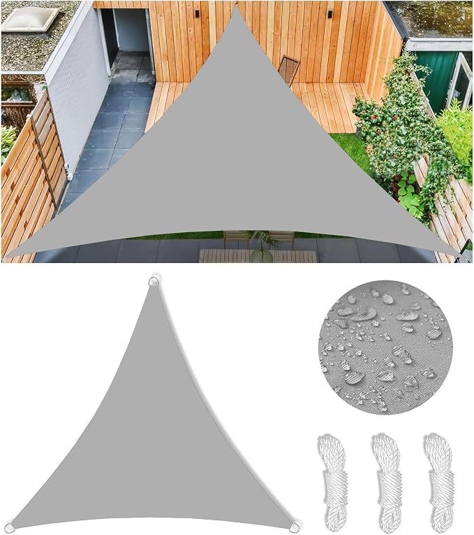 Household Triangular Rainproof Sunshade Sail, Yard Patio Sunshade Canopy, Tear-Resistant Outdoor Tarpaulin