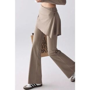 Solid Color High-Waisted Flared Skirt Pants ��ɫ��������ȹѝ