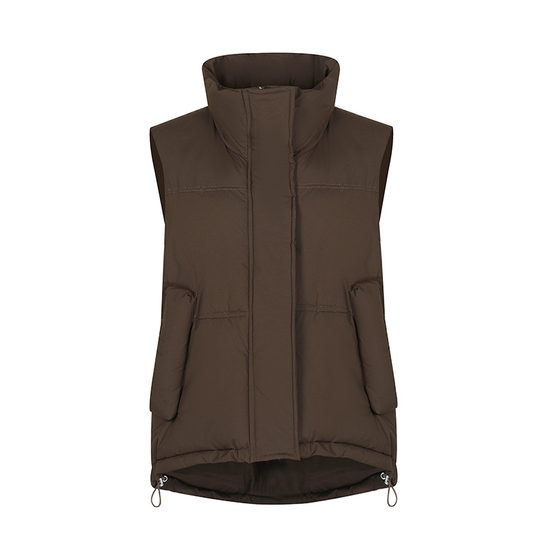 2024 otoño y invierno nuevo chaleco de algodón de plumón corto para mujeres collar grueso chaleco de hombro de camisa casual universal abrazadera image 5