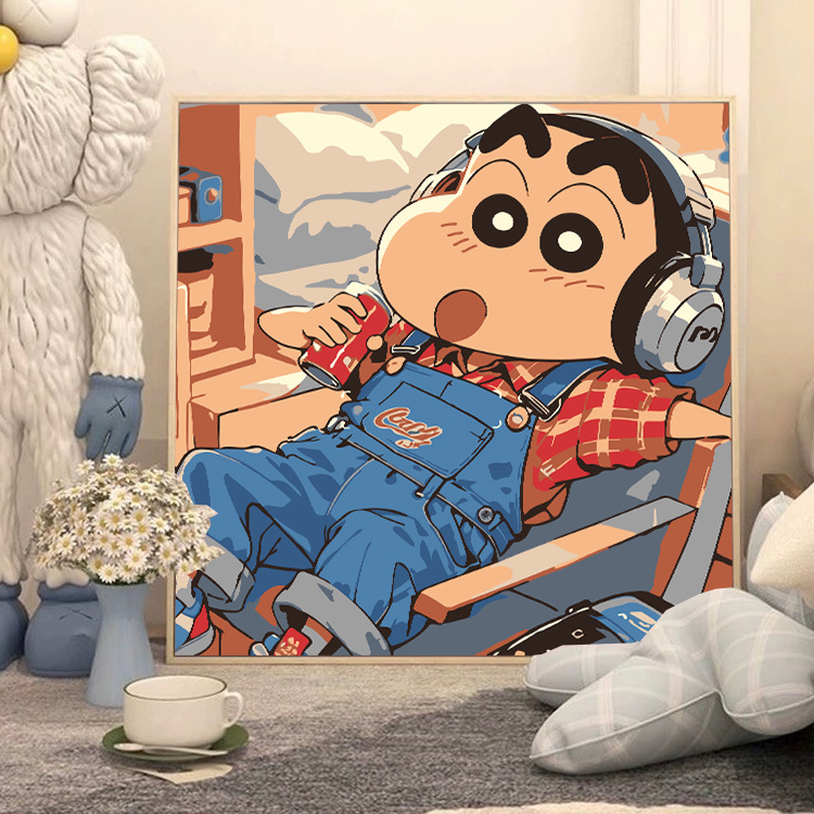 El niño prodigio de Nezha Naohai Diy pintura al óleo digital para colorear a mano Anime Ao Bing Nezha pintura al óleo pintura decorativa