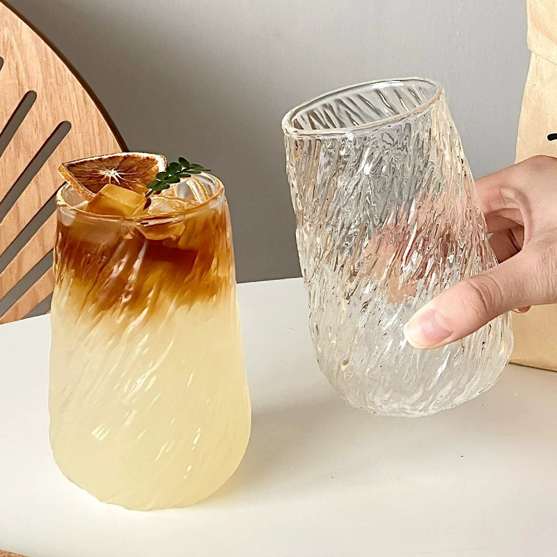 Стеклянная чашка с резьбой для кофе iced American latte прозрачная термостойкая бытовая чашка напитков прозрачный стеклянный сосуд