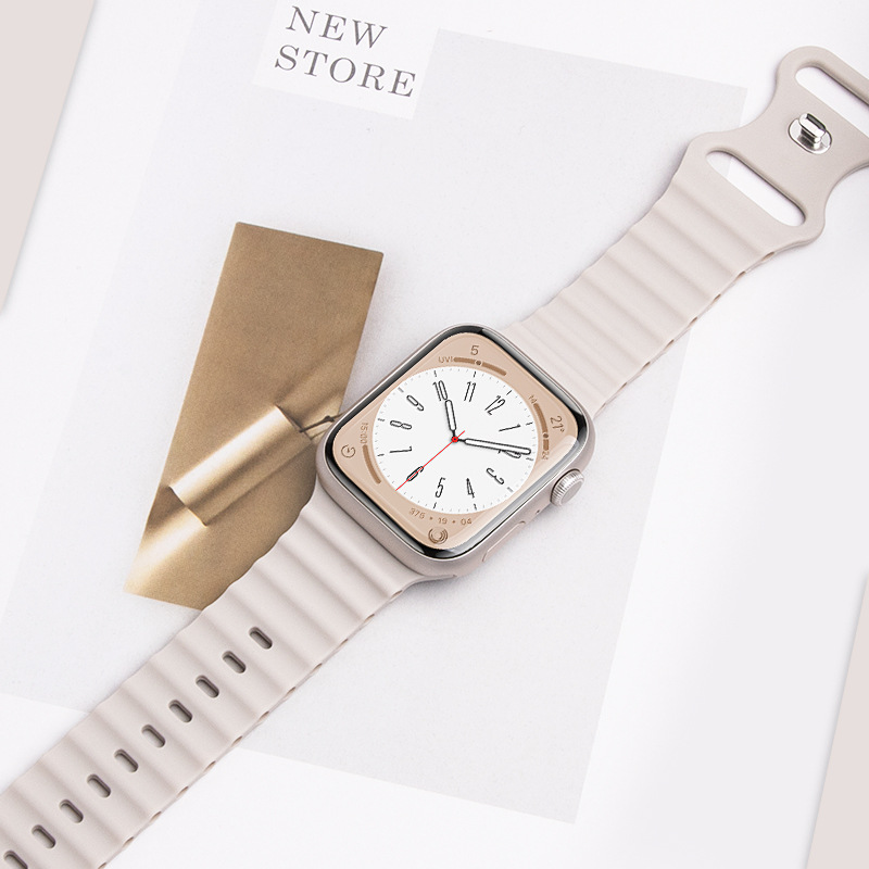 14g Weight Watch Strap Classification Silica Gel Material Solid Color Pattern Fashion Style Fashion Solid Color Silicone Sports Strap For Watch 无