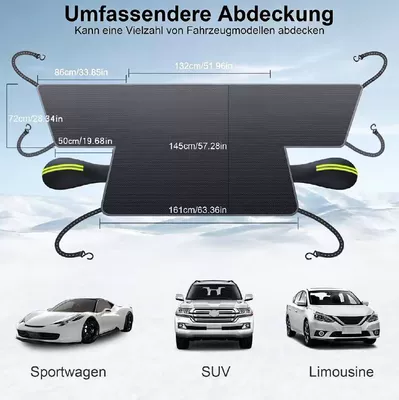 Cross-border car snow cover for Car snow shield - 10-magnetic-round-reflective-edge-panels-green-ears-extra-large-size-304145cm