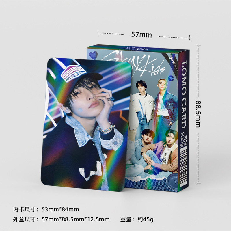 现货30张镭射卡STRAYKIDS巡演周边闪卡应援贺卡双面LOMO卡全息卡|undefined