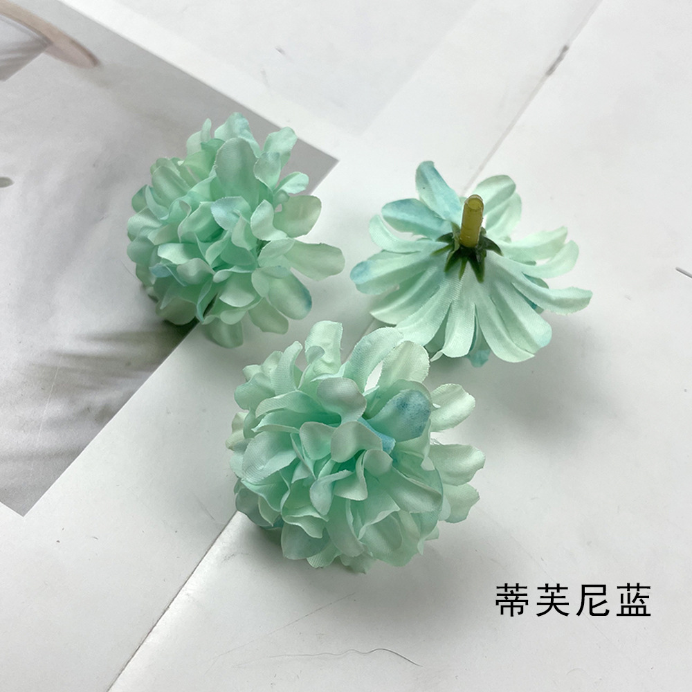 Simulación multicapa hortenida crisantemo cabeza DIY hecha a mano tocado material flor artificial decoración de la sala de bodas diseño de fondo de pared