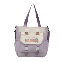 跨境卡皮巴拉女包手提斜挎包学生单肩包补课袋大容量书包加厚面料