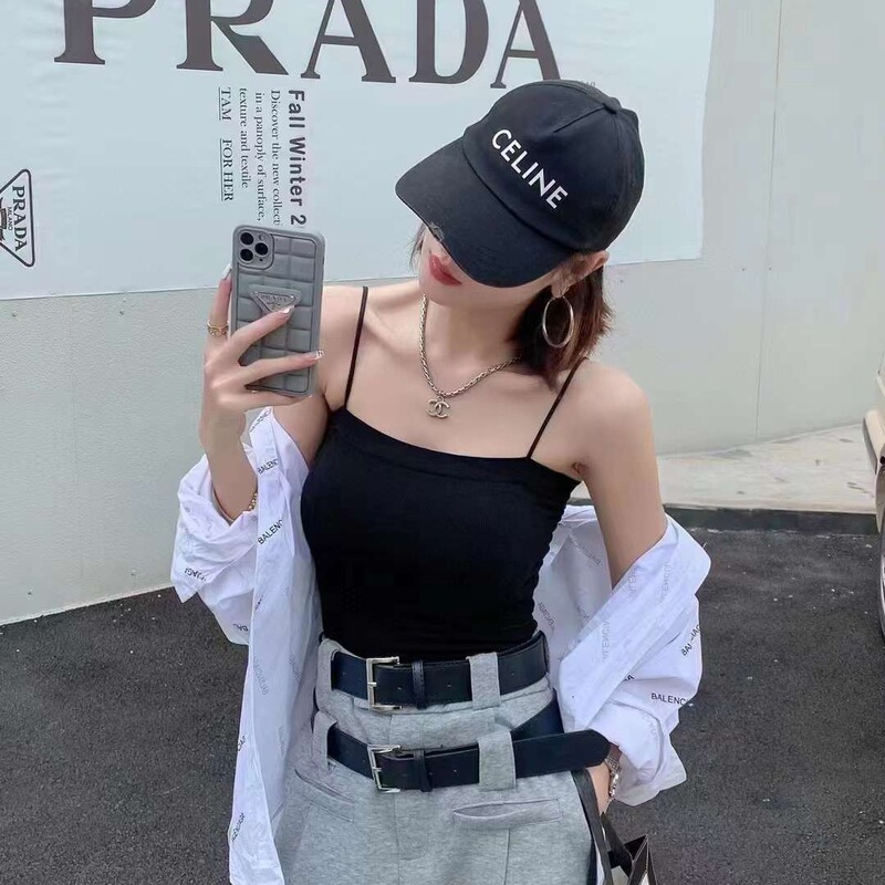 Yi Shi Mei Li 8203 women's nude ammonia vest with chest pad wrapped chest strap thin strap tube top vest casual summer