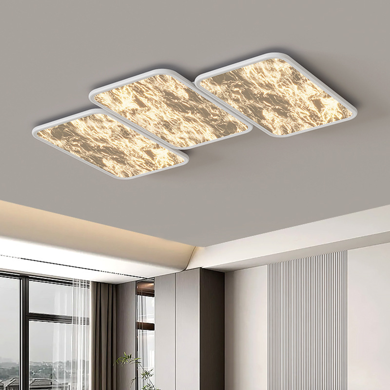 Luz de techo de la sala de estar simple creativa rectangular nubes pasillo lámpara de protección de ojos italiano cálido diseñador dormitorio principal lámpara de estudio